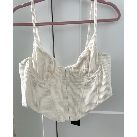 White Fox Boutique No Shade Corduroy Bustier, Off White, XL, NWT - Picture 2 of 5